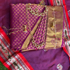Complete Bridal Floral Jewelry Set with Saree